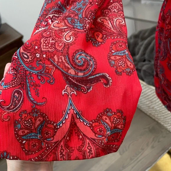 L’Agence Red Paisley Arabell Romper - Sz 2 (never worn)